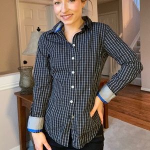 Medium Old Navy Plaid Button-Down w/ blue accents